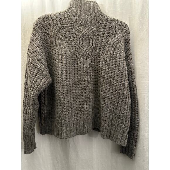 Aerie Womens Gray Knit Mock Turtleneck Sweater Medium Nylon Acrylic Wool blend - Picture 4 of 9